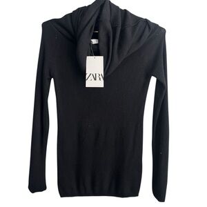 Zara Women's Black Cowl Neck Sweater
